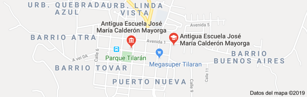 Mapa de Antigua Escuela José María Calderón Mayorga, Tilarán, Guanacaste